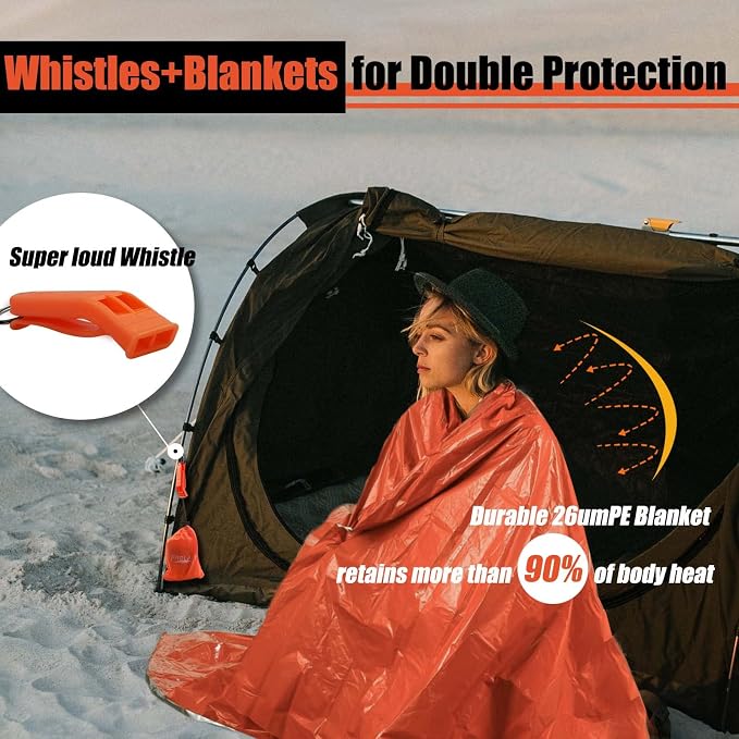 Frelaxy Emergency Blanket 2-Pack, Extra-Thick Extra-Large Space Blankets - Image 2