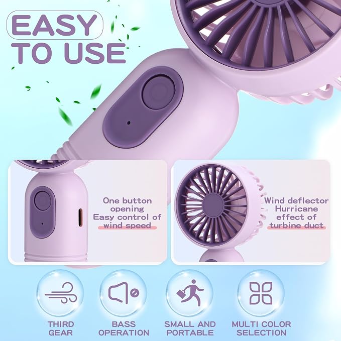 Rossesay 6 Pcs Mini Portable Fan Bulk Cute Handheld Lightweight Small Little - Image 4