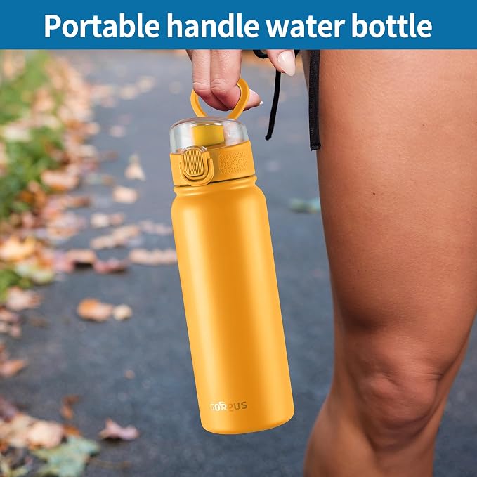 GOPPUS 20 Oz Insulated Stainless Steel Water Bottle BPA-Free Sports Water Bottle - Image 2