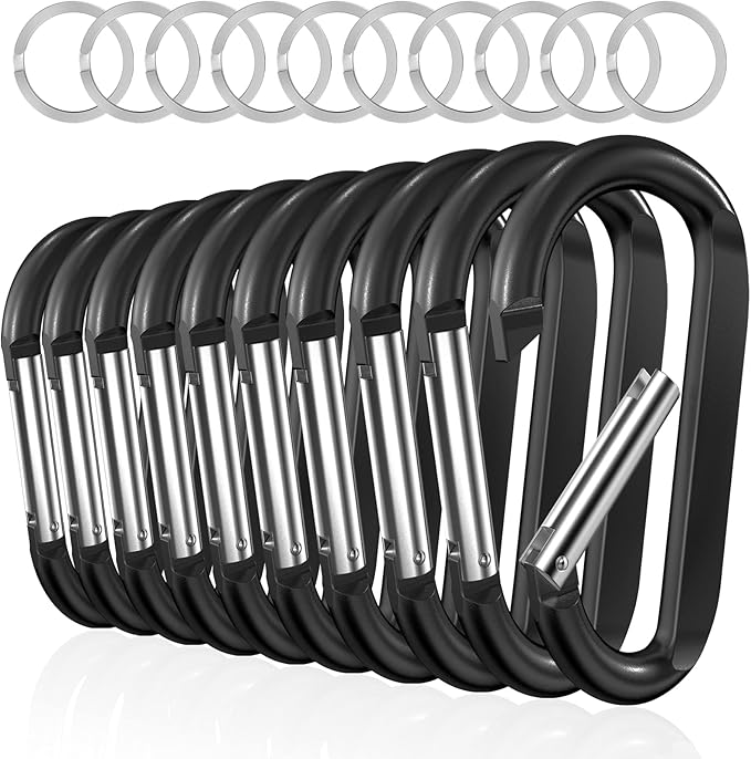 sprookber 3" Carabiner Clip Keychain, D Ring Caribeaner Clip, Key Clip by Sprookber