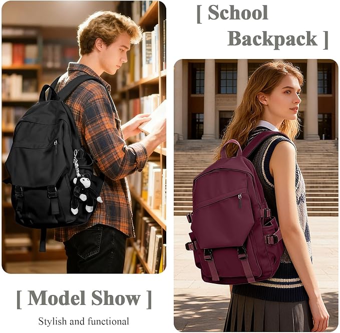 coowoz Lightweight School Bag Casual Daypack College Laptop Backpack - Image 2