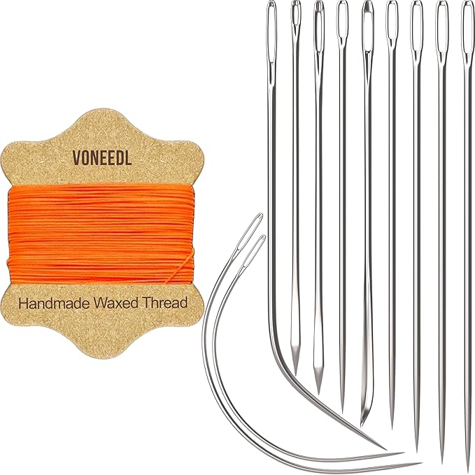 Upholstery Repair Kit: Waxed Sewing Thread & Heavy Duty Needles by VONEEDL