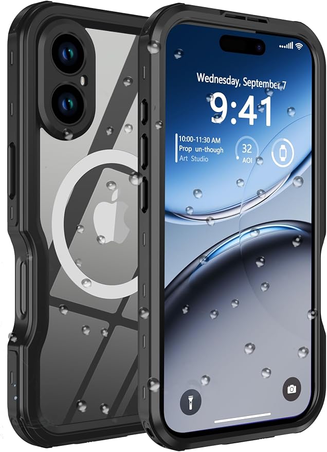 for iPhone 16 Plus Case Waterproof, Full-Body Hard Case Built-in by Comboproof