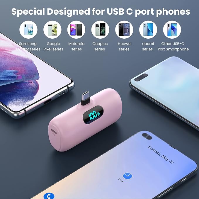 Small Portable Charger for iPhone 17/16/15 Series, 5000mAh 3A PD USB C Power - Image 3