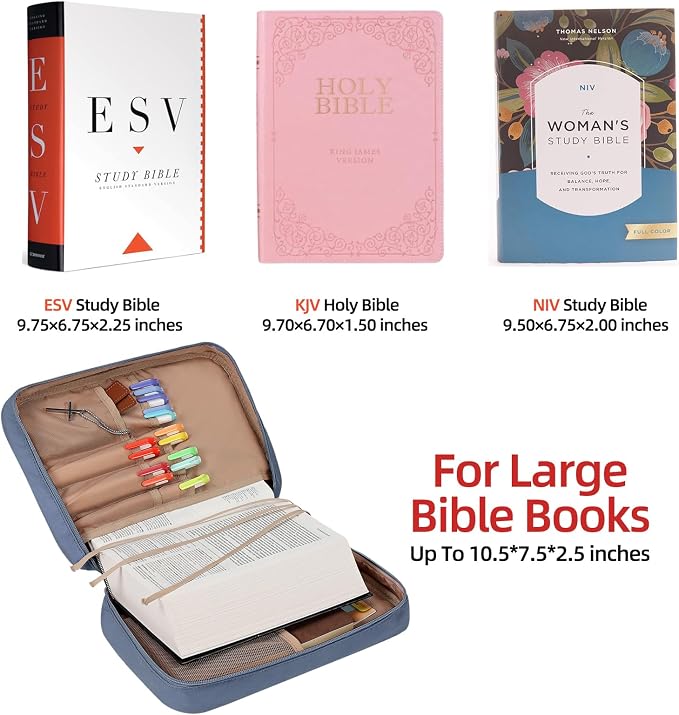 FINDCOZY Bible Cover for Women, Durable Carrying Book Case Church Bag for - Image 2