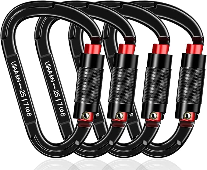 Auto Locking Carabiner Heavy Duty Carabiner 25kN UIAA Certified Climbing by QIWYMHW
