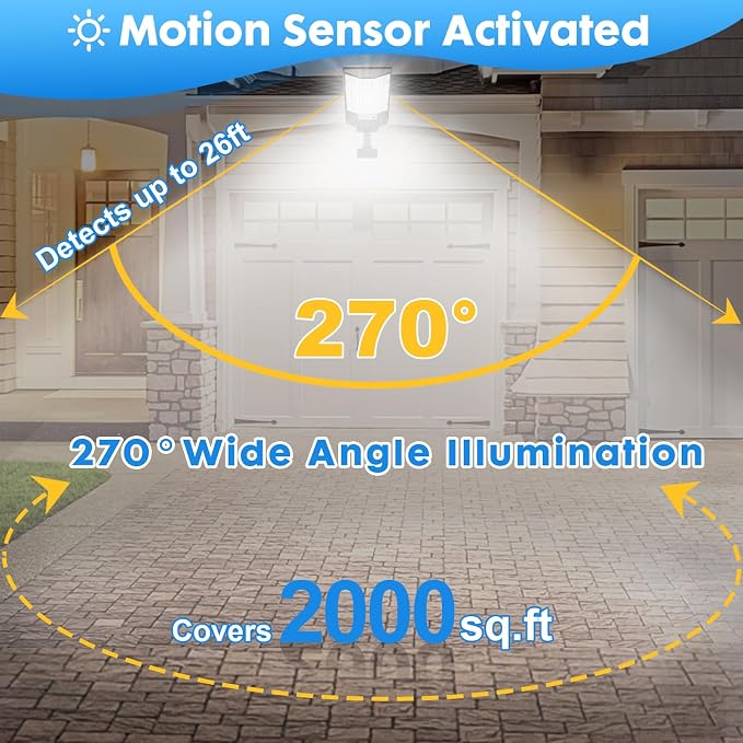 Solar Street Lights Outdoor, 2500LM Solar Security Lights - Image 5