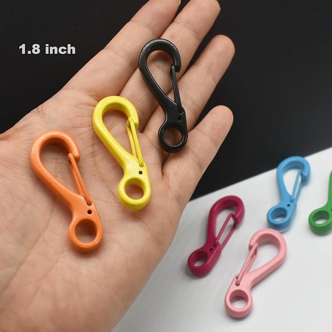 Mini Carabiner Clips with Metal Spring Wiregate Hook and Little Eye Hole - Image 6