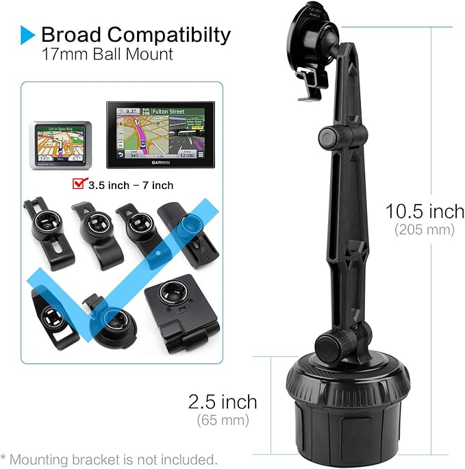 GPS Car Mount Cup Holder with Adjustable Arm - Image 6