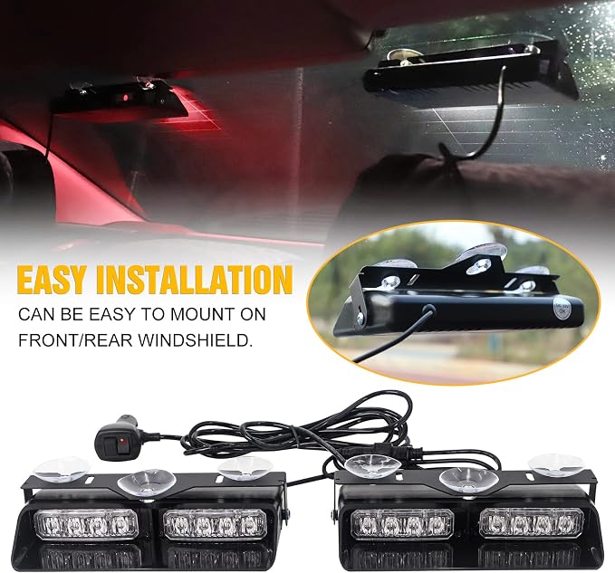 XRIDONSEN 2 in 1 Emergency Dash Lights Red White Volunteer Firefighter Lights - Image 4