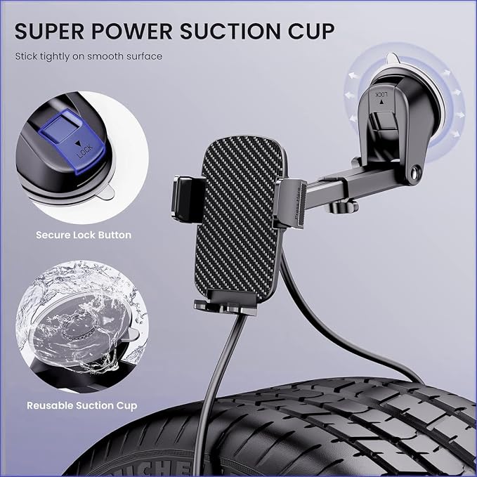 Qifutan Universal Car Phone Holder Automobile Cell Phone Holder Car Mount - Image 3