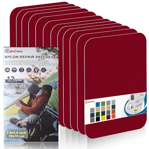 Cahomo 7.9x3.9 inch 12 PCS Nylon Repair Patch Nylon Repair Tape Self Adhesive by Cahomo