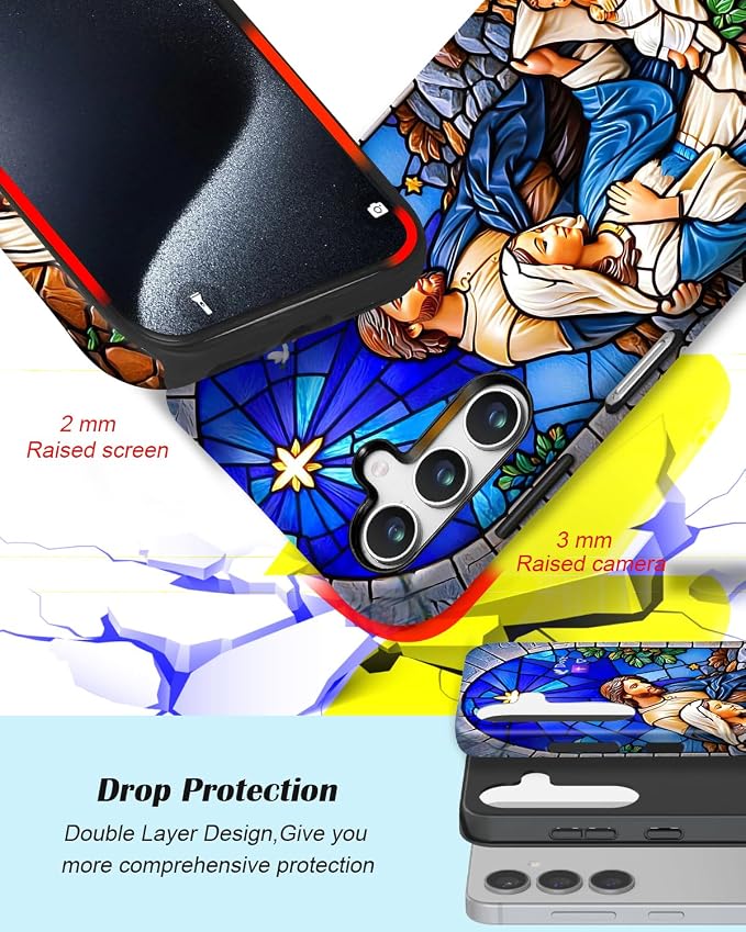 Compatible for Samsung Galaxy A37 5G Case, Dual Layer Heavy Duty 2 in 1 - Image 3