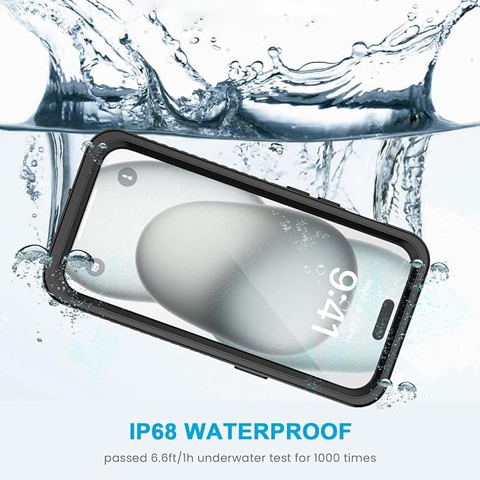 Lanhiem for iPhone 15 Plus Case, IP68 Waterproof Dustproof Shockproof Cases - Image 2