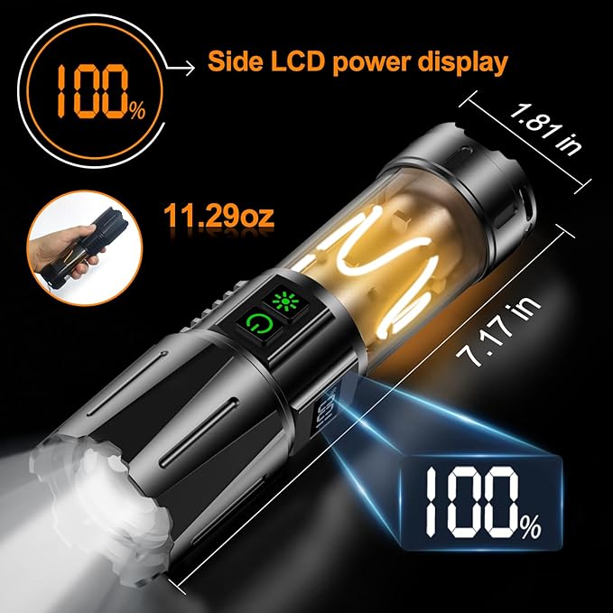 Super Bright Flashlight High Lumens 100000 Rechargeable, Powerful 50W LED - Image 6