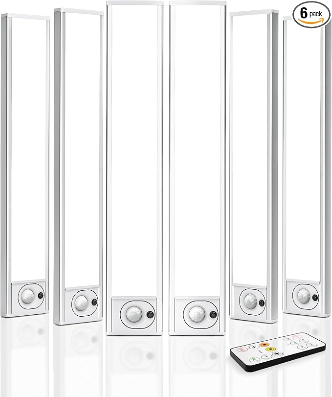 6Pack 12inch Under Cabinet Lighting, Rechargeable Motion Sensor Light Wireless by AMETHEUS
