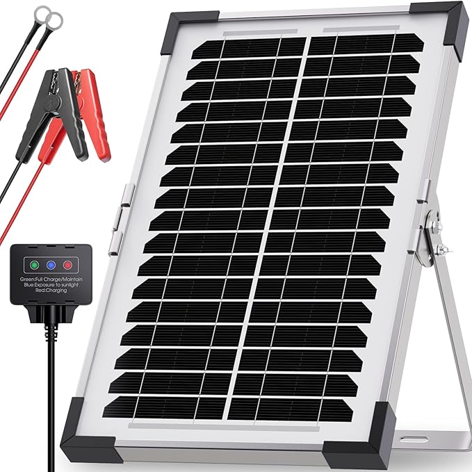 7.5W Solar Battery Maintainer & Trickle Charger, 12V Waterproof Panel by Callsun