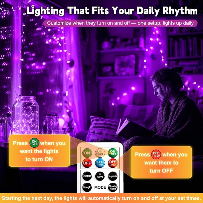 ZSJWL 6 Pack Rechargeable Fairy Lights - Image 3