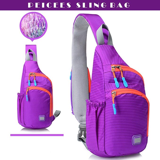 Peicees Small Sling Backpack Waterproof Unisex Shoulder Bag Chest Crossbody - Image 7