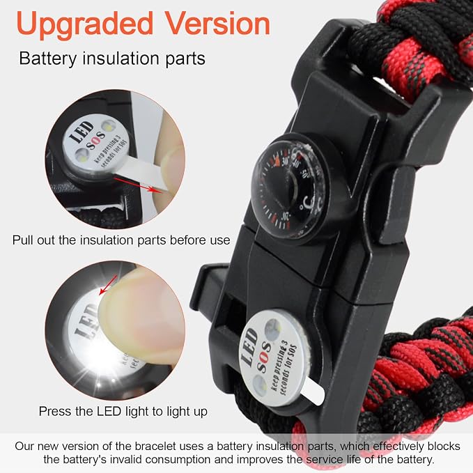 20 in 1 Survival Paracord Bracelet Adjustable Gear Kit - Image 6