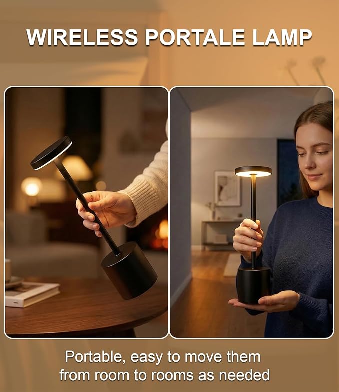 Cordless Table Lamp Set of 2, Rechargeable 5000mAh Battery Operated Outdoor - Image 6