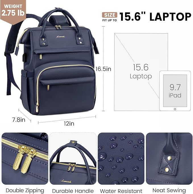LOVEVOOK Leather Laptop Backpack - Image 4
