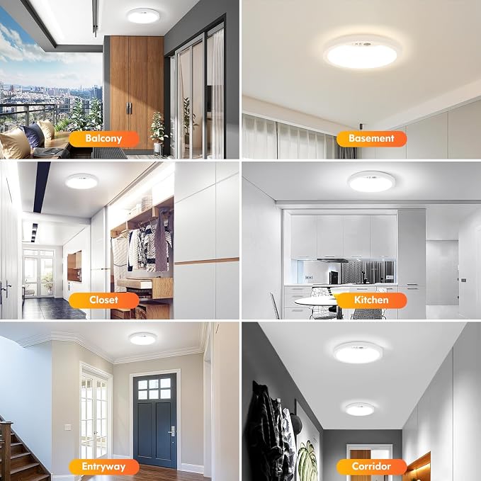 Brightever 2 Pack Motion Sensor Ceiling Light Wired, 2700K/4000K/6500K Small - Image 7