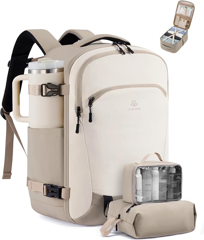 LOVEVOOK 40L Travel Backpack for Women, Airline Approved Carry On Backpack by LOVEVOOK