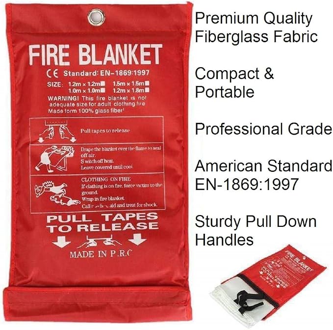 Leberna 5 Pack 39.9x39.3 Fire Blanket Fire Suppression Blanket | Fiberglass - Image 3