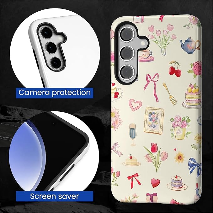 for Samsung Galaxy S25 Plus Case, HL2 Aesthetic Bow Preppy Collage Hybrid 2 - Image 4