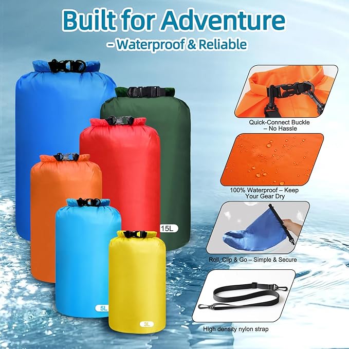 6PCS Dry Bags Waterproof, Lightweight Dry Bags - Image 3