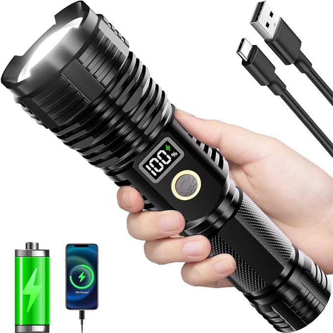 Flashlights High Lumens Rechargeable, 000LM LED Super Bright Flash Light by SuperBrightFlashlight