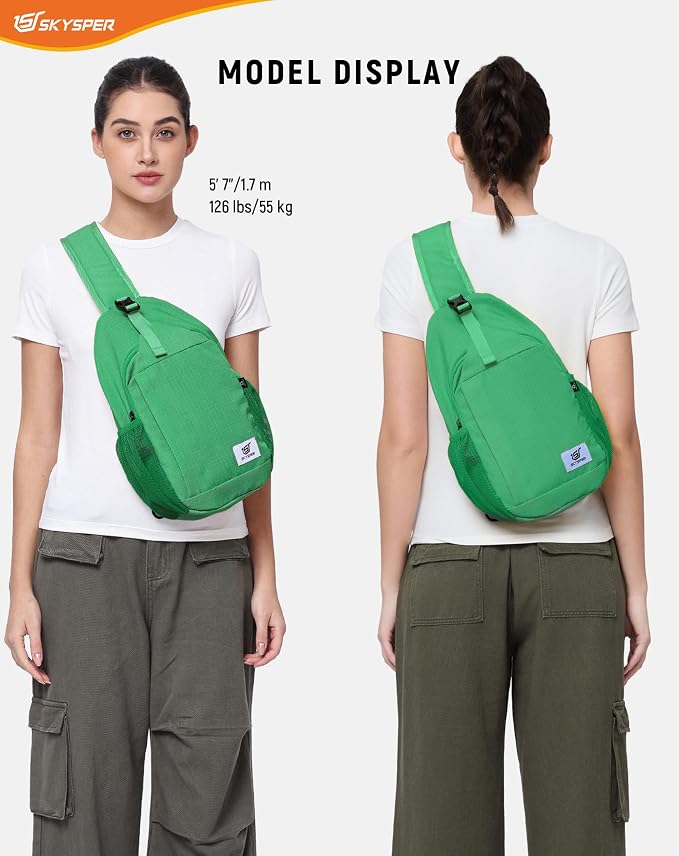 SKYSPER Sling Bag RFID Cross Body Bag Recycled Crossbody Backpack Travel Daypack - Image 2