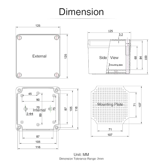 QILIPSU Outdoor Junction Box IP67 Waterproof Project Box ABS Plastic - Image 6