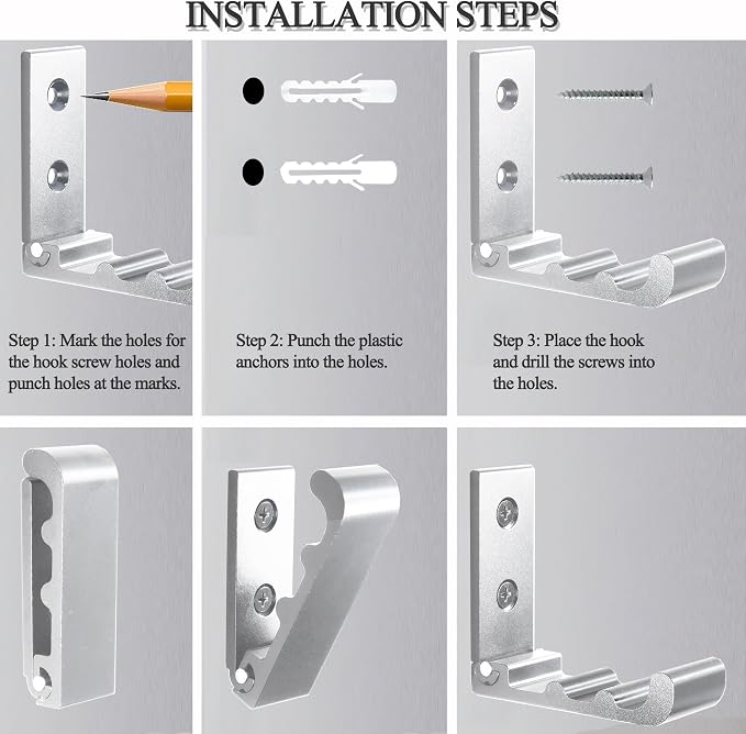 OHIYO 6 Pack Folding Wall Hooks, Heavy Duty Space-Saving Foldable Design Wall - Image 6