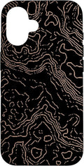 Topography Black & Brown Abstract Pattern Topographic Map Case by Unknown
