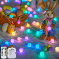 JMEXSUSS 100 LED Easter Lights Battery Operated, 33ft Multicolor Globe String by JMEXSUSS