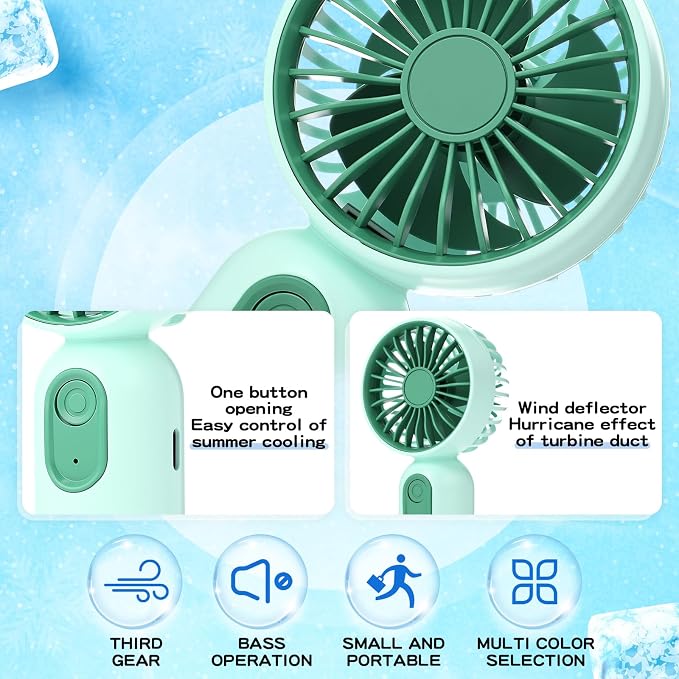 Rossesay 48 Pcs Mini Portable Fan Bulk Cute Handheld Lightweight Small Little - Image 2