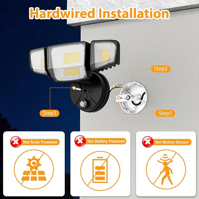 Abovizo 90W Flood Lights Outdoor, 10000LM Dusk to Dawn Outdoor Lighting - Image 2
