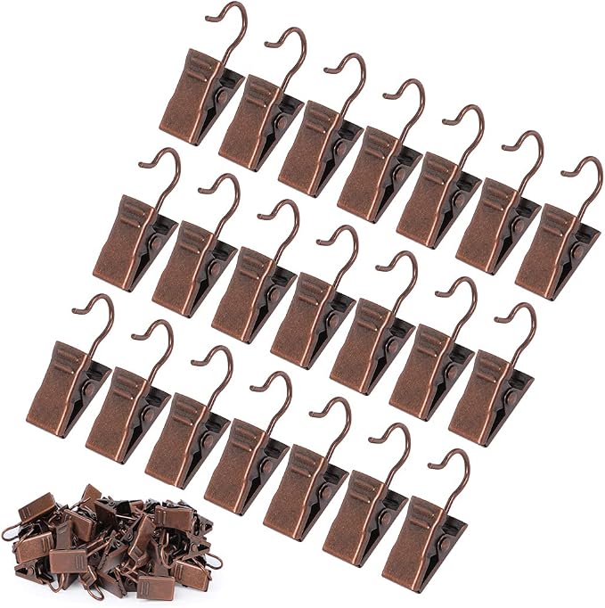JANYUN 120 Pack Clip Hook Set Stainless Curtain Clips by JANYUN
