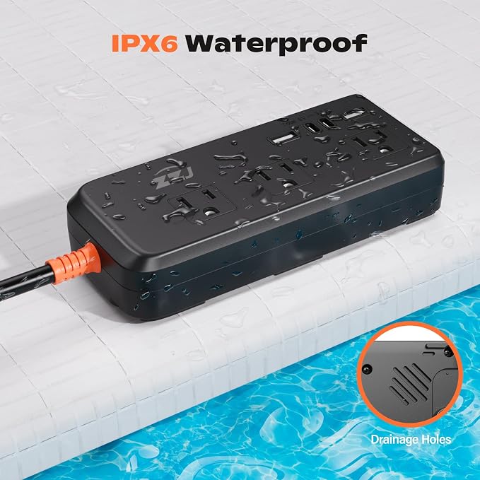 Outdoor Power Strip Weatherproof, IPX6 Waterproof Surge Protector - Image 6