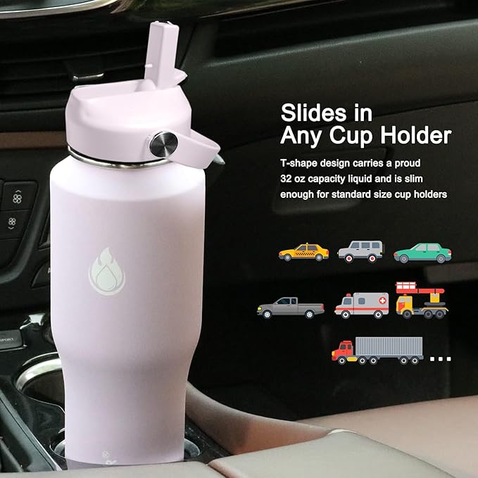 SENDESTAR Water Bottle, Wide Mouth Stainless Steel Vacuum Insulated Double Wall - Image 4