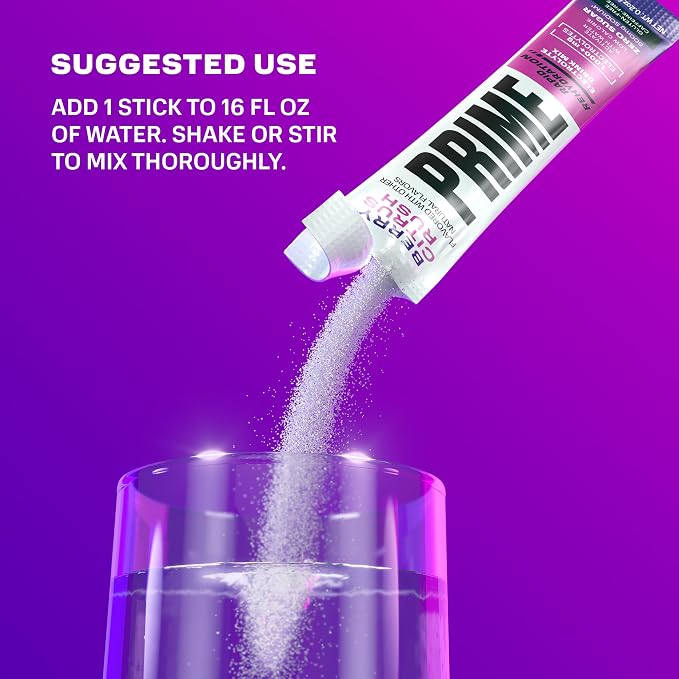 PRIME Rapid Rehydration Electrolyte Powder Sticks, Berry Citrus Rush, Sugar - Image 6