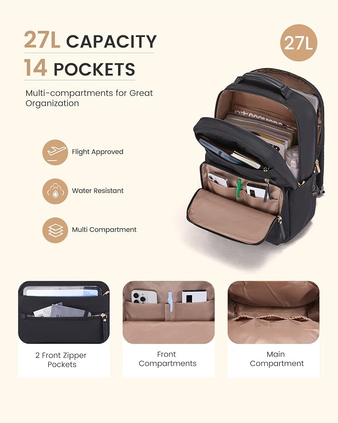 LOVEVOOK Laptop Backpack for Women, 15.6" Work Backpack Purse, Travel Personal - Image 3