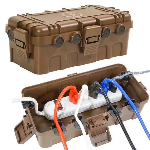 Outdoor Electrical Box Waterproof, OUTDSPLY Medium Outdoor Electrical Box w/ 6 by OUTDSPLY