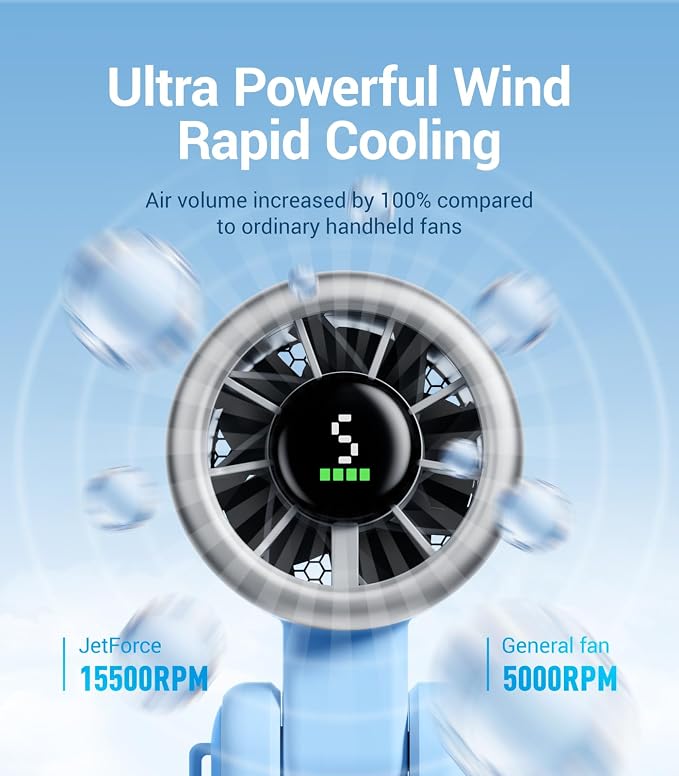 Diveblues Portable Handheld Turbo Fan, 5 Gear Wind, Battery Operated, 3 IN 1 - Image 2
