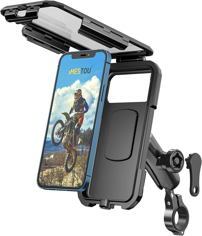 iMESTOU Anti-Theft Waterproof Motorcycle Phone Holder Bike Phone Mount 1" Ball by iMESTOU