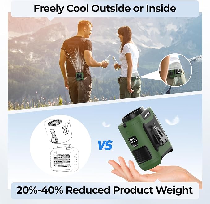 AMACOOL Portable Waist Fan Clip On, Father's Day Gifts - Image 7