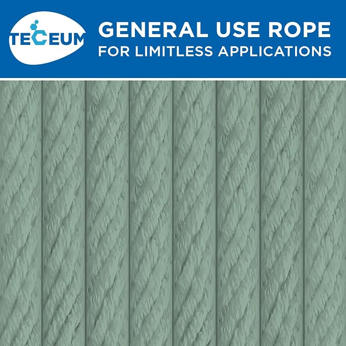 TECEUM Cotton Rope 3/16” – 50 FT – Strong All-Purpose Braided Rope – Natural - Image 9