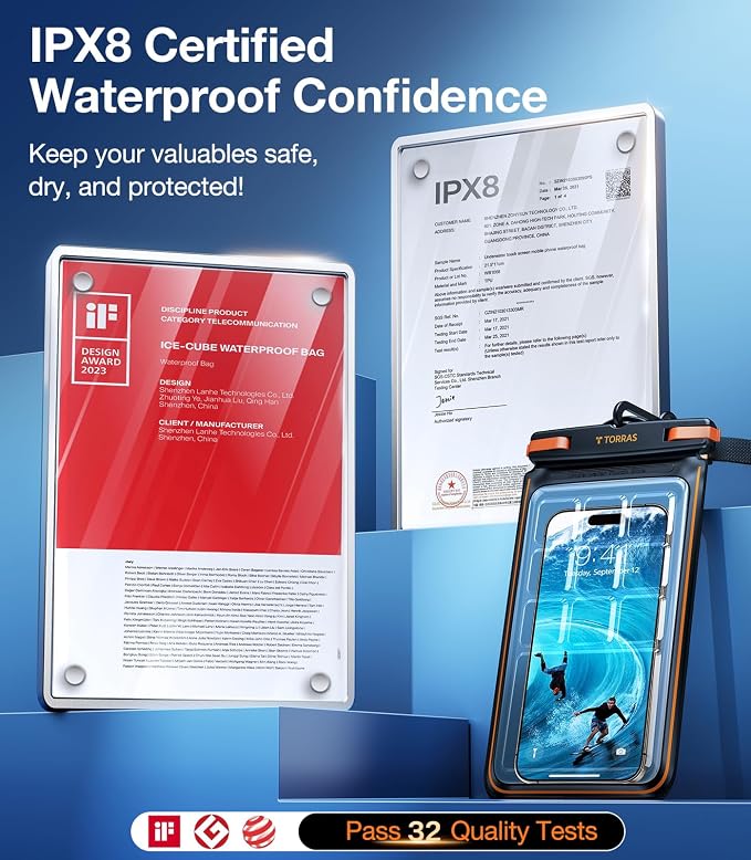 TORRAS IPX8 Waterproof Phone Pouch Floating, Underwater Screen Touchable - Image 3